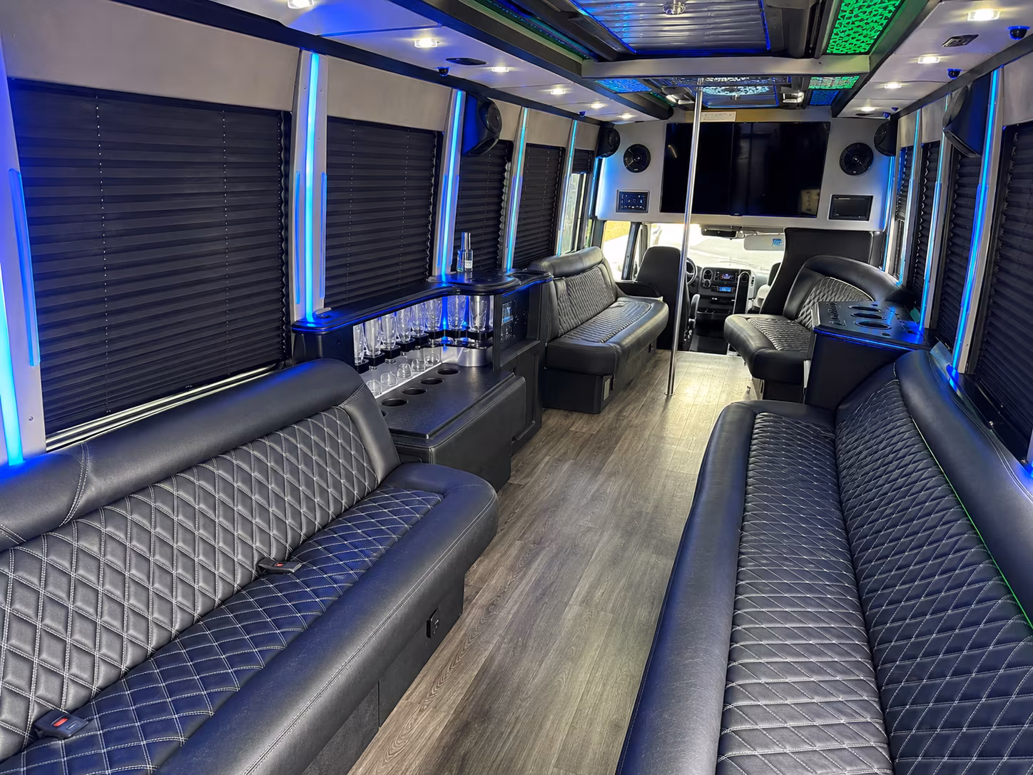 20 Passenger Party Bus Inside