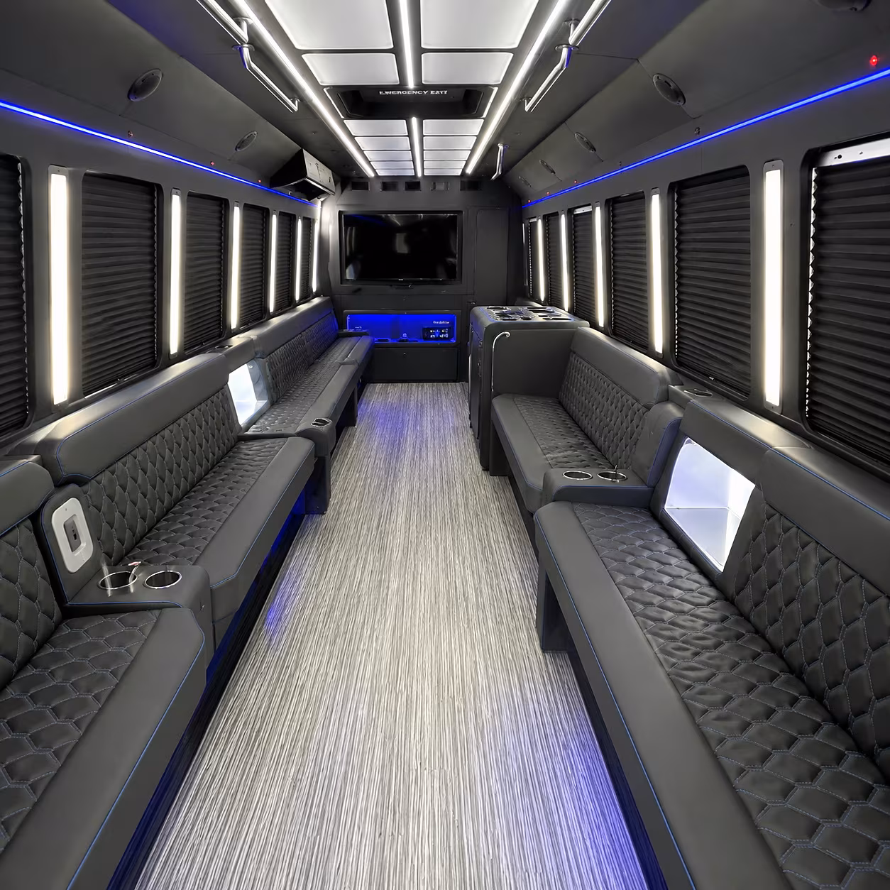 50 Passenger Party Bus Interior