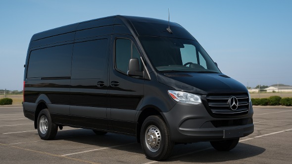 Exterior of Charter Bus Company Bristol's 14 Passenger Sprinter Limousine in Bristol