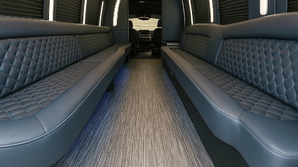 Interior of Charter Bus Company Springfield's 20 Passenger Party Bus in Springfield