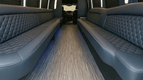Interior of Charter Bus Company West Hartford's 20 Passenger Party Bus in West Hartford