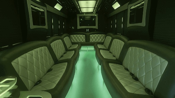 Interior of Charter Bus Company Springfield's 25 Passenger Party Bus in Springfield