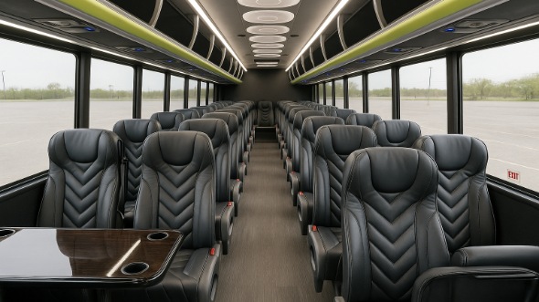 Interior of Charter Bus Company Hartford's 28 Passenger Minibus in Hartford