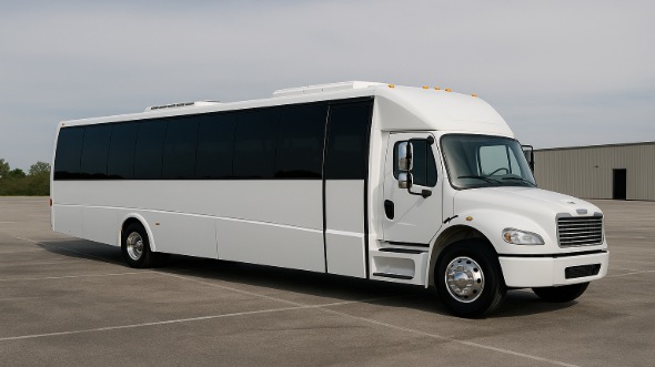 Exterior of Charter Bus Company Chicopee's 28 Passenger Party Bus in Chicopee
