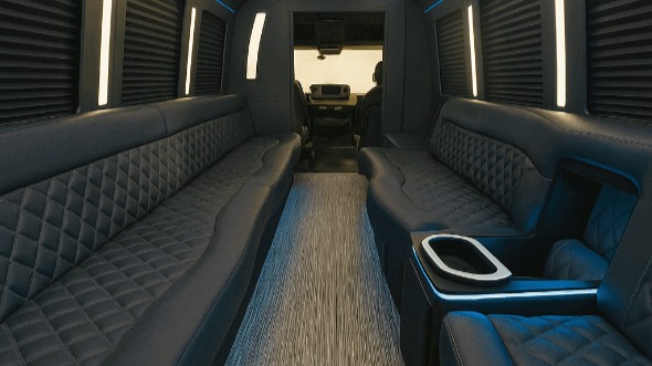 Interior of Charter Bus Company Chicopee's 28 Passenger Party Bus in Chicopee