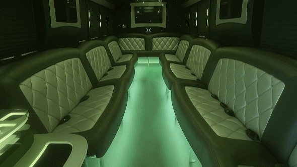 Interior of Charter Bus Company West Hartford's 28 Passenger Party Bus in West Hartford