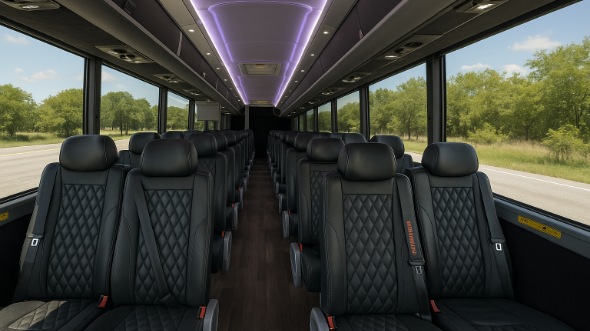 Interior of Charter Bus Company Hartford's 30 Passenger Minibus in Hartford