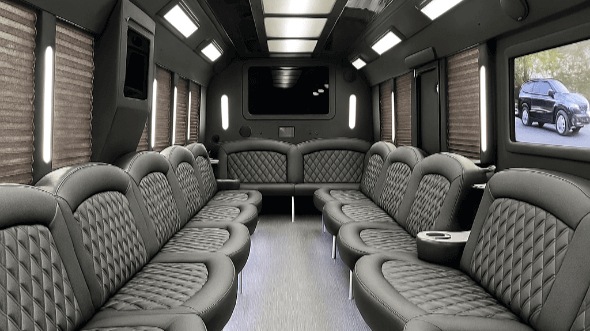 Interior of Charter Bus Company Bristol's 30 Passenger Party Bus in Bristol