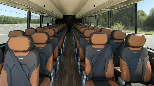 Interior of Charter Bus Company Hartford's 40 Passenger Charter Bus in Hartford