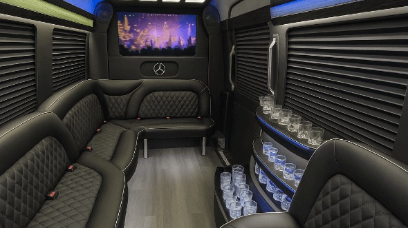 hartford 14 passenger sprinter limousine interior