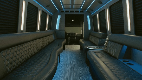 hartford 25 passenger party bus interior